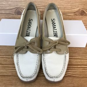 Sam & Libby Madison Ivory / Tan Leather Loafer 5.5